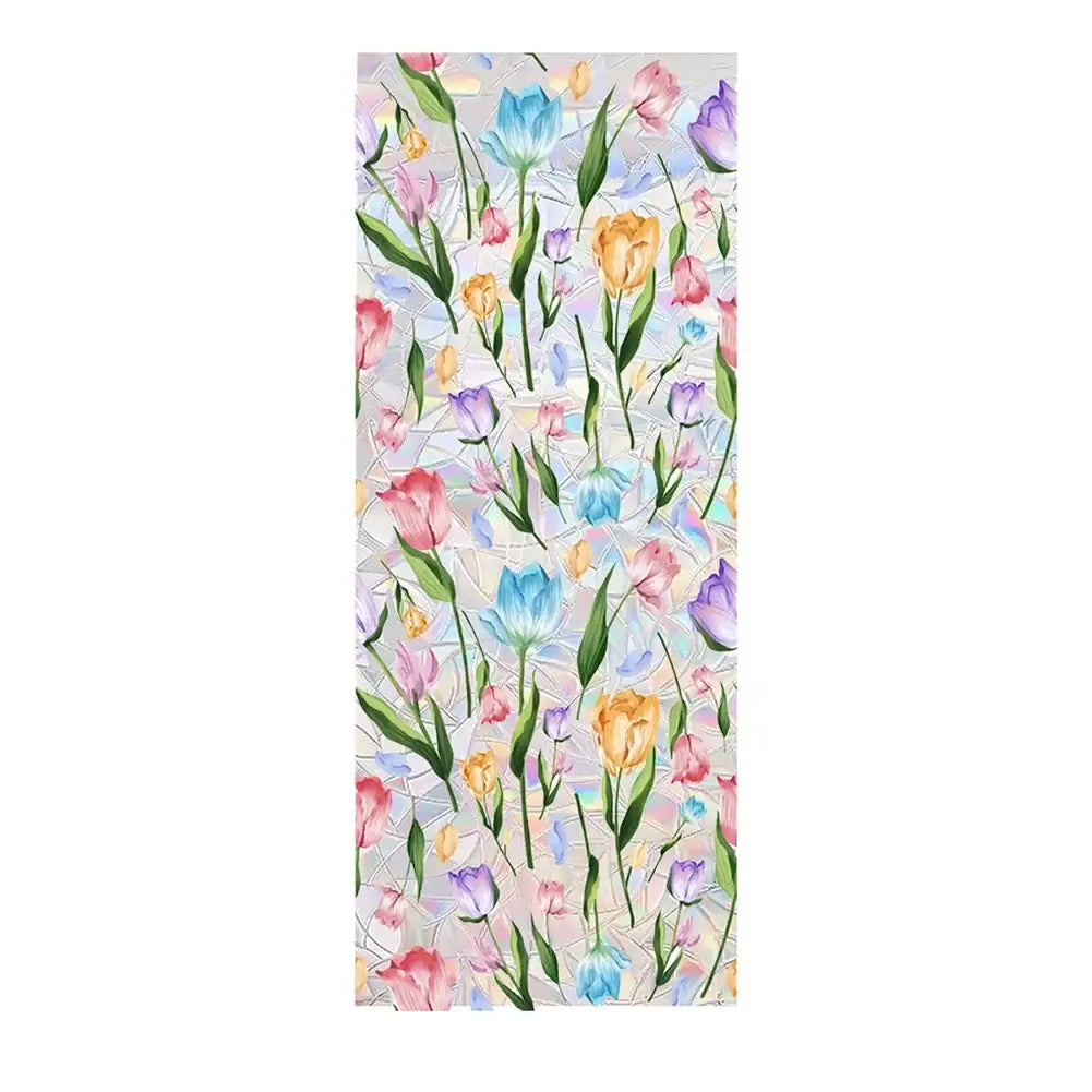 3D Static Cling Flower Glass Sticker (Opaque Window Film)