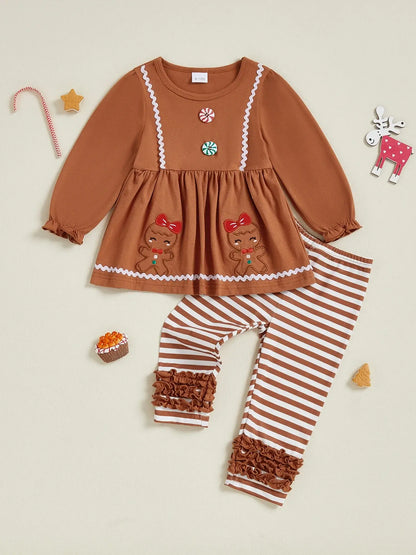 Toddler Girls Winter Outfit Set Brown / 12-18 Months / United States