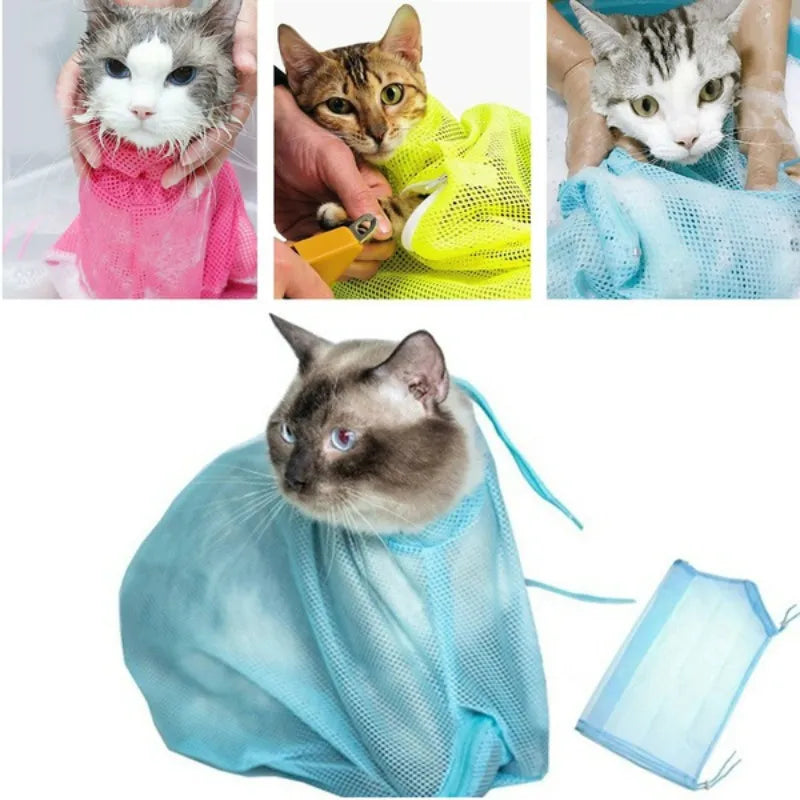 Mesh Cat Groom Bath Bag