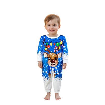 Christmas Family Matching Pajamas Blue / 9-12 Months / United States