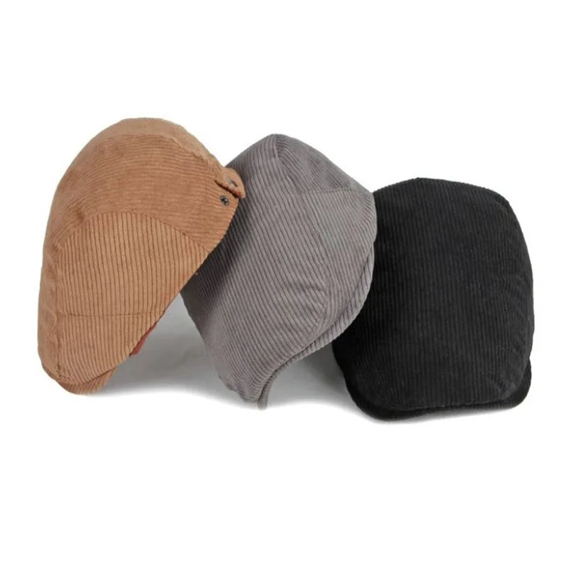 Autumn Corduroy Beret Hat Men