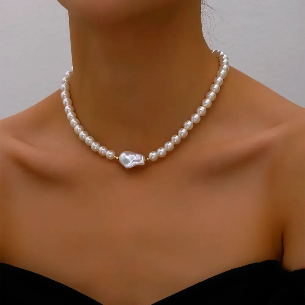 Trend Elegant Jewelry Wedding Big Pearl Necklace 4