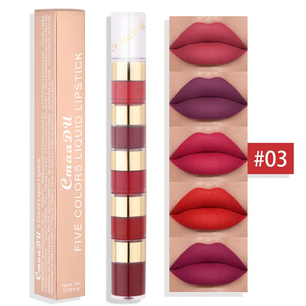 5 In 1 Matte Lipstick Kit Combo Strip