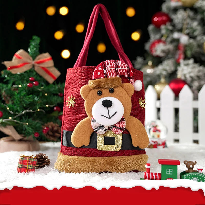 Christmas Drawstring Gift Bags – Snowman, Santa & Animal Holiday Tote Set (1-20PCS)