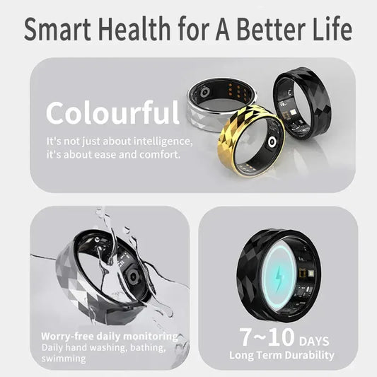 Bluetooth Smart Ring with Health Tracking Gold 18