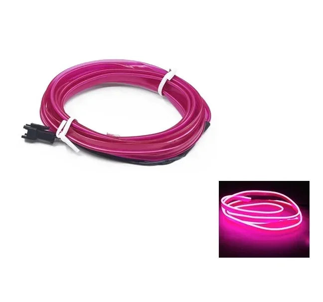 Neon LED Light Glow EL Wire String Strip Rope Pink strip / 1m