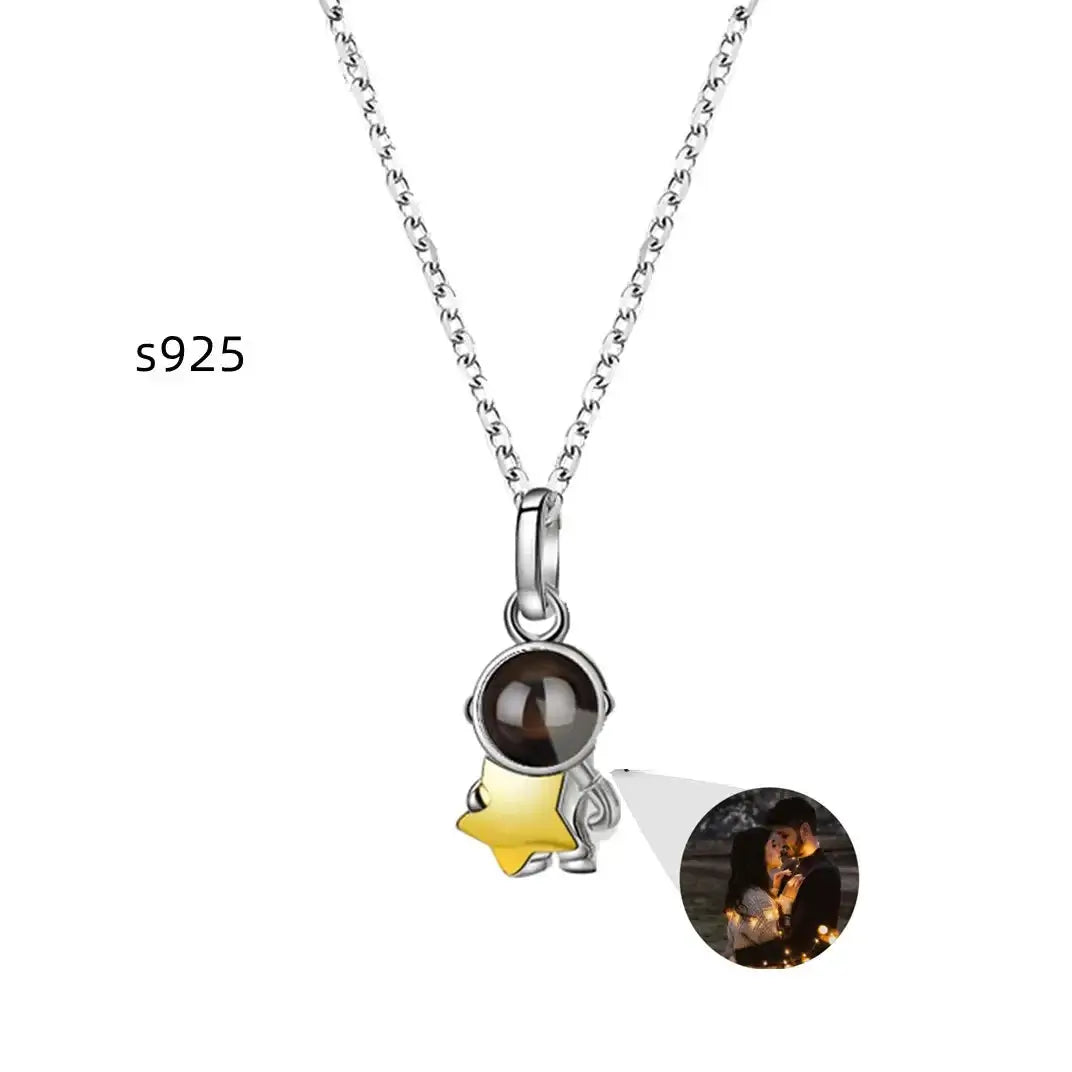 Shopminx Custom Heart Projection Necklace – Personalized Photo Memory Gift Style 6 / Picture color / United States