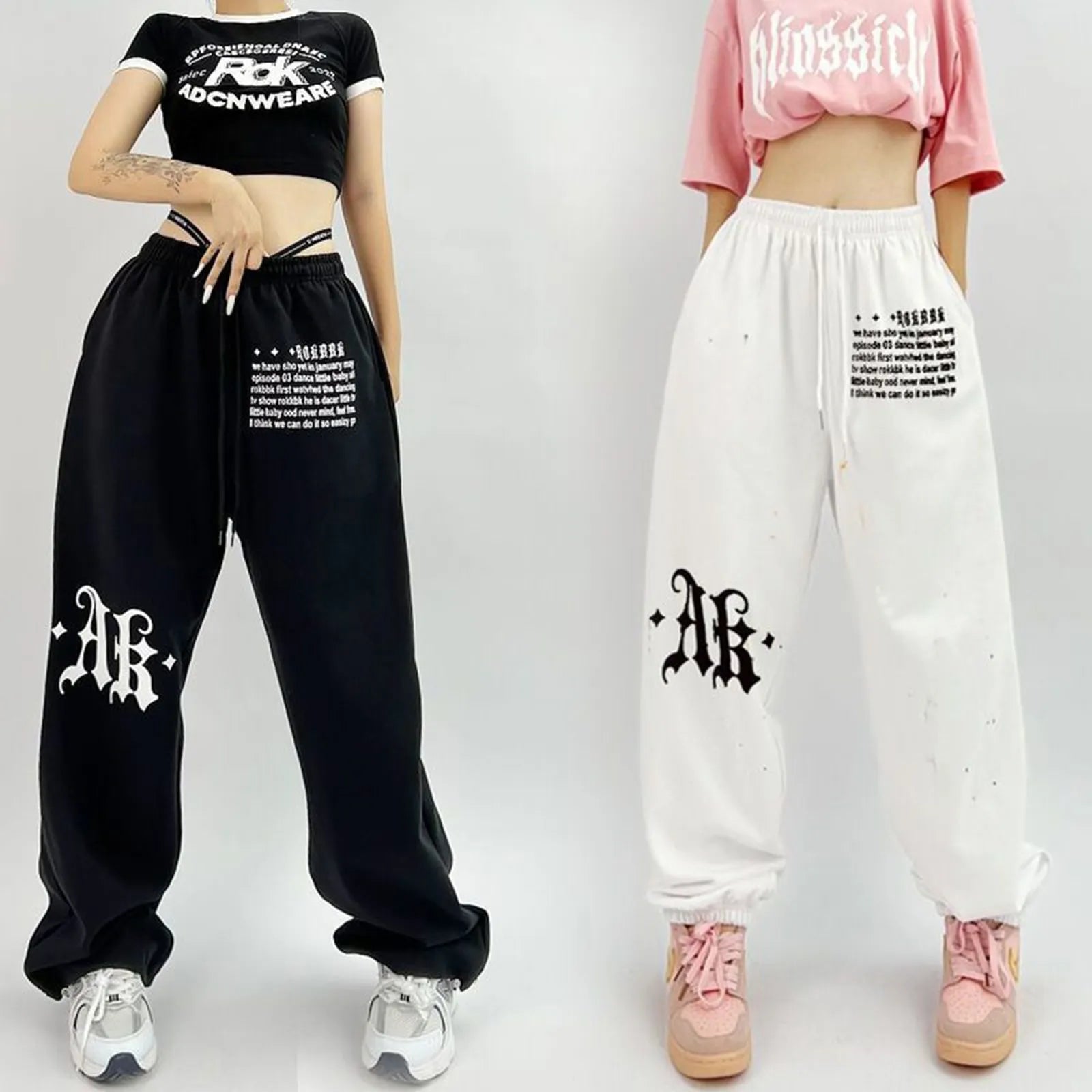 Autumn Baggy Fashion Oversize Jogging Pants Black Trousers