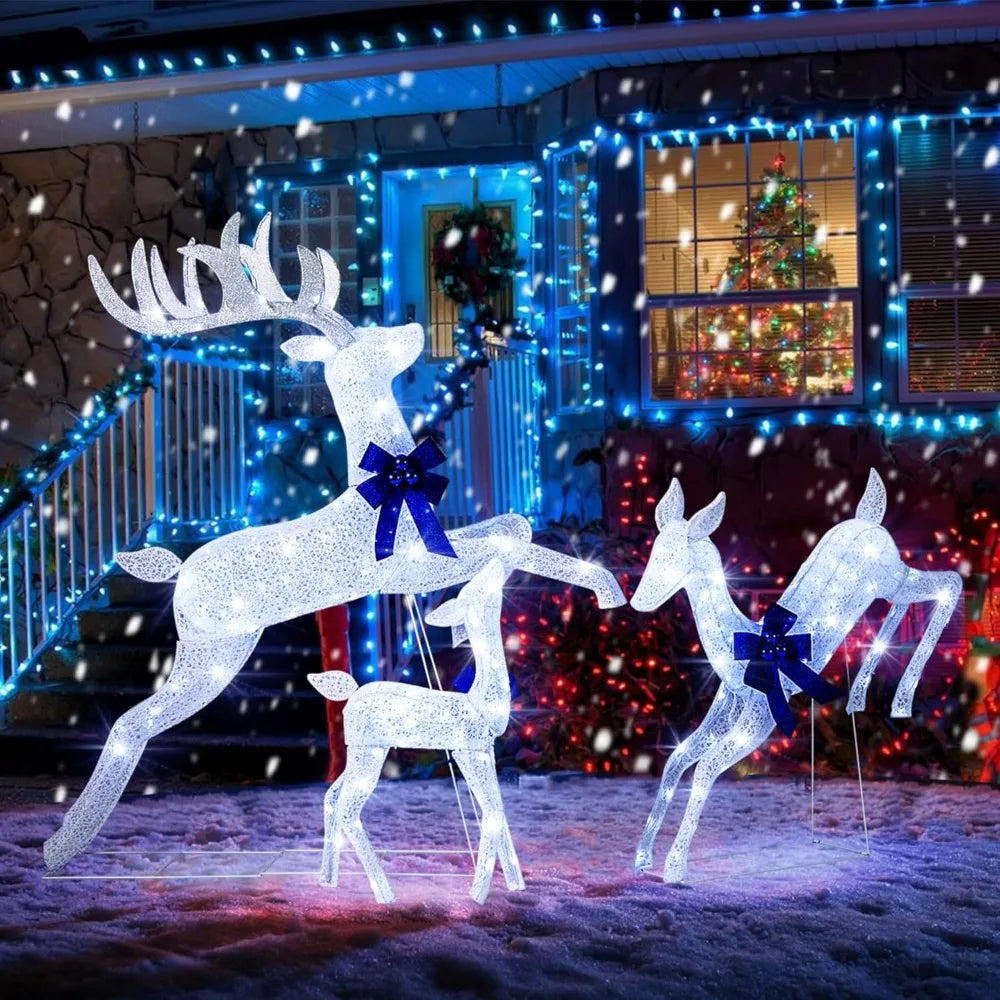 Lighted Christmas Reindeer Family Set with 255 LED Lights