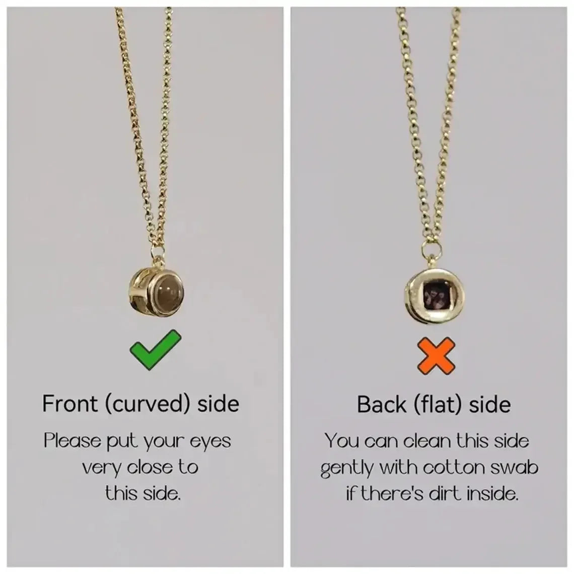 Personalized Projection Photo Necklace Custom Picture Sunflower Pendant Gold / 40cm / United States