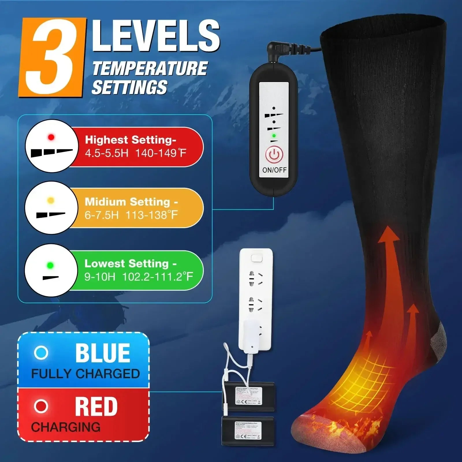Electric Heated Socks Size M / United States