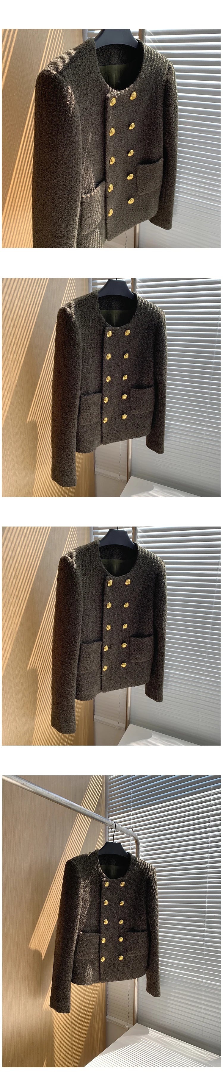 Autumn Winter Brand Luxury Tweed Short Jacket