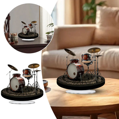 Creative Acrylic Desktop Ornament – 2D Drum Stand Hand Figure