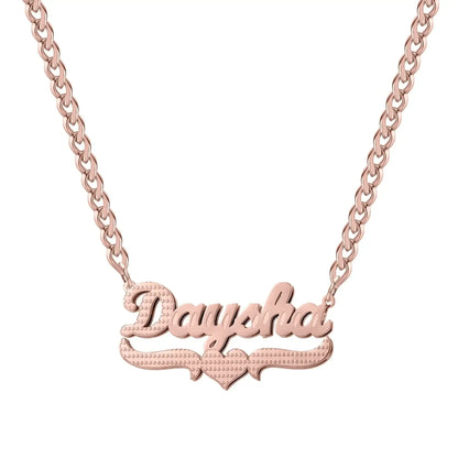 Double Plated Coustom Luxury Set Jewelry Unique Name Necklace Bracelet Silver-Set / United States