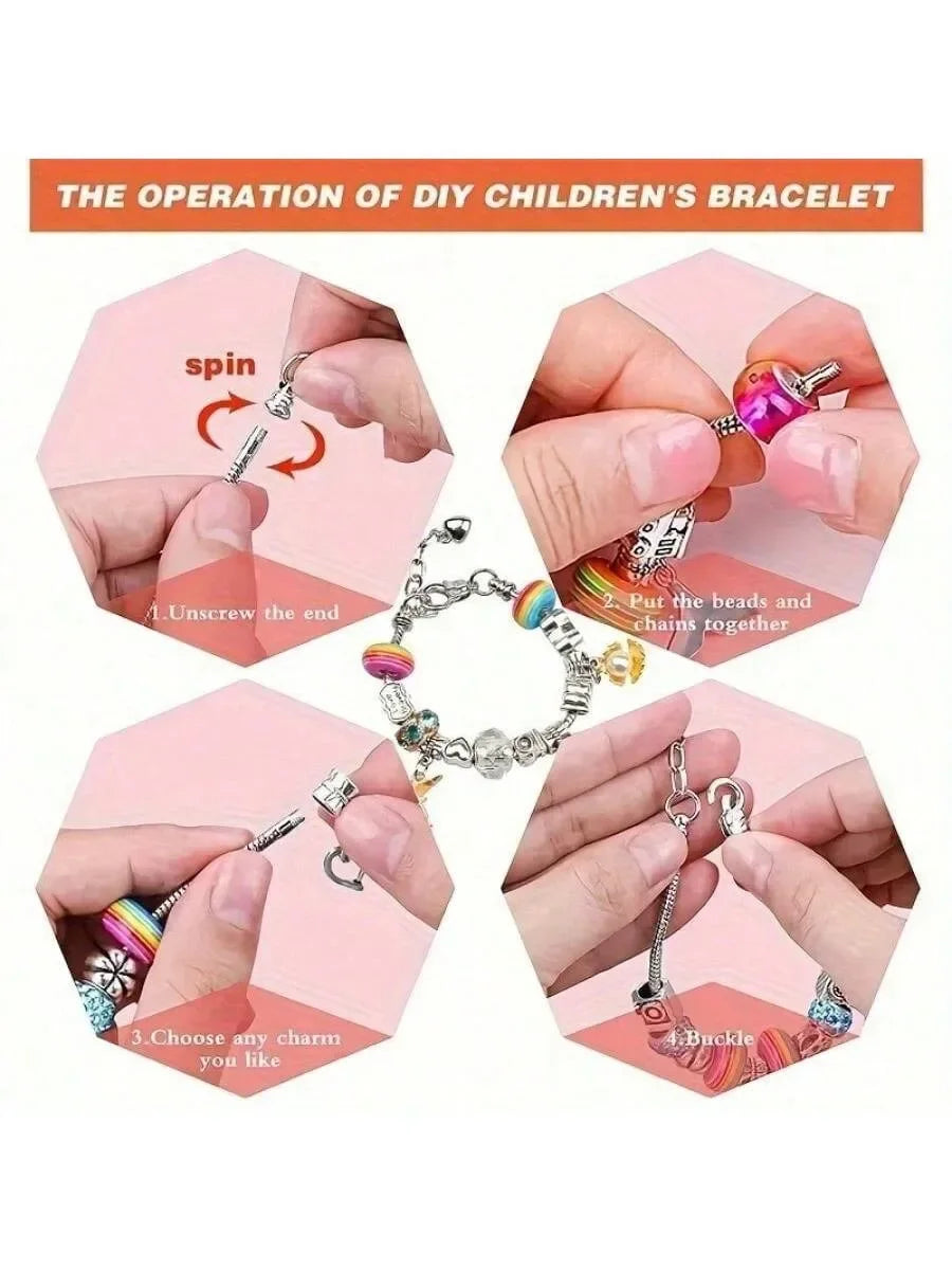 125pcs Girls Charm Bracelet Making Kit