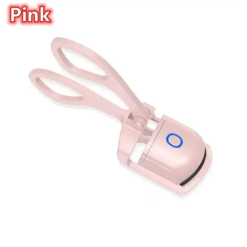 Shopminx 1PC Portable Electric Eyelash Curler Mini Rechargeable Heated Eyelash Curler Pink