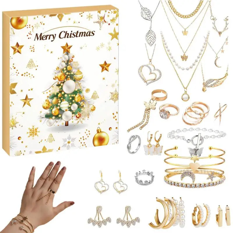 Jewelry Advent Calendar 2024 – 24-Day Christmas Countdown Set for Women & Teen Girls