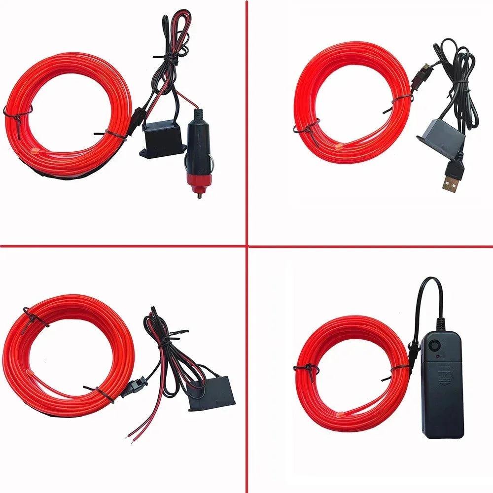 Neon LED Light Glow EL Wire String Strip Rope 1 to 5 / 1m