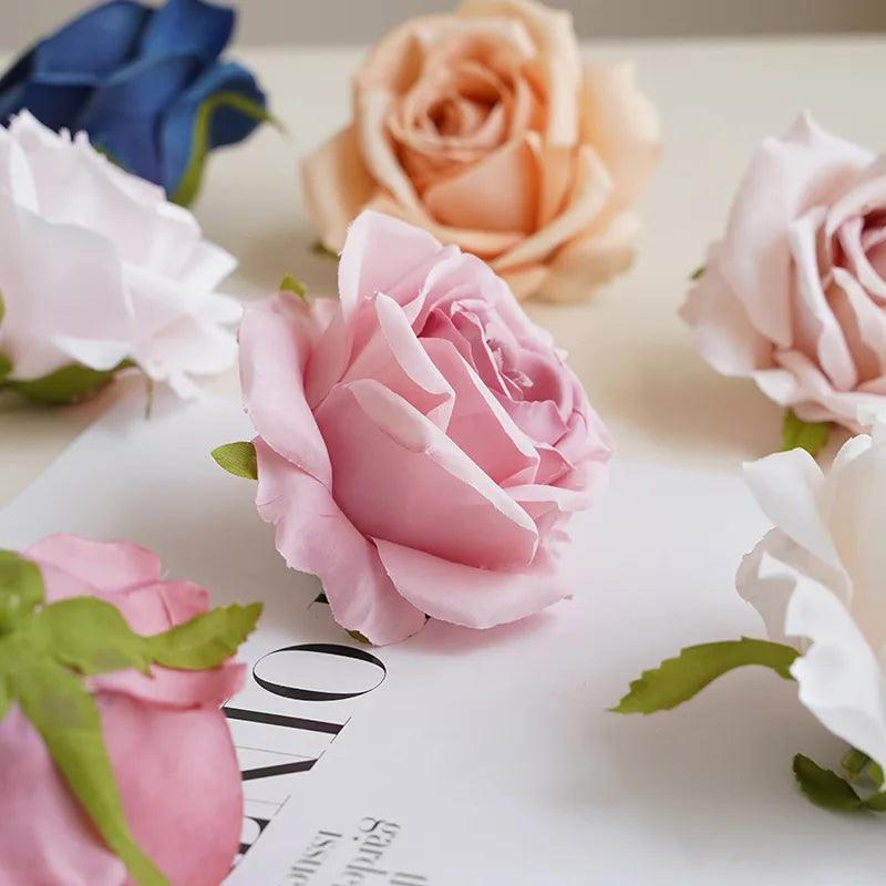 Artificial Silk Cloth Doer Rose Flower Head Wedding