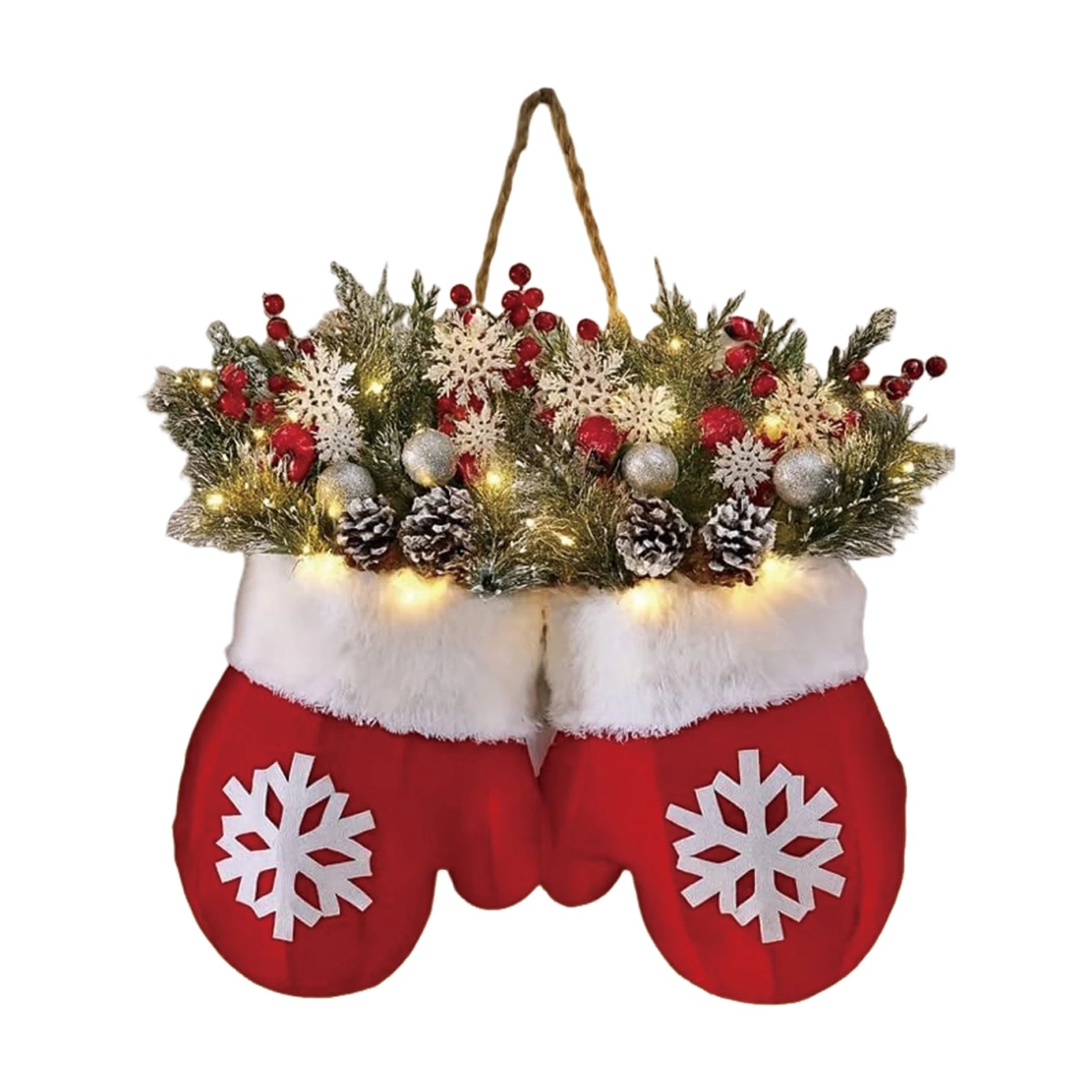 Christmas Glove-Shaped Garland Wreath