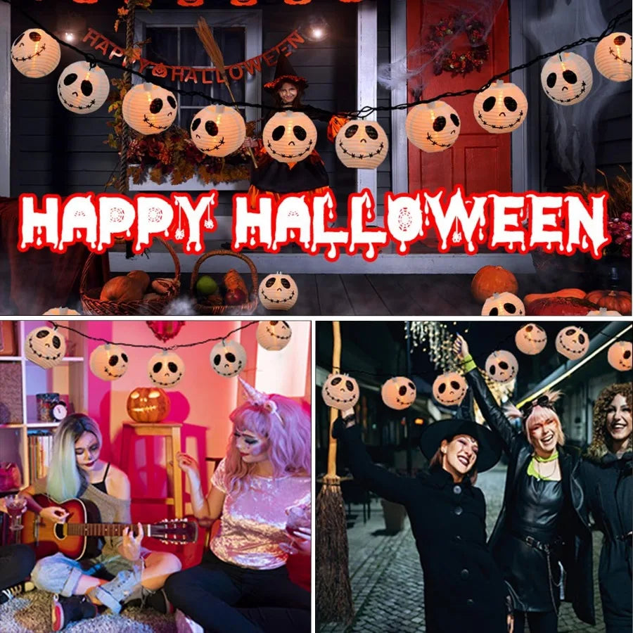 8.5FT LED Jack Skellington Halloween String Lights with DIY Lanterns