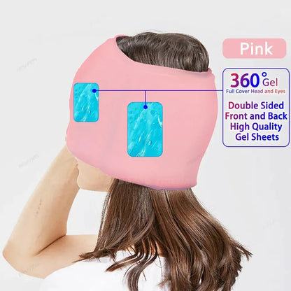 Hot Cold Therapy Headache Migraine Relief Cap 360Full PY Pink