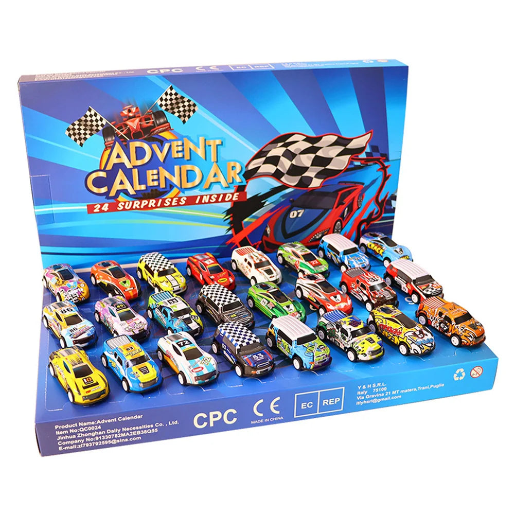 24-Day Car Advent Calendar Christmas Countdown Toy Set