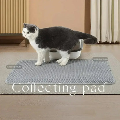 Cat Litter Mat Cat Litter Trapping Mat With Honeycomb Double Layer Washable Black / United States