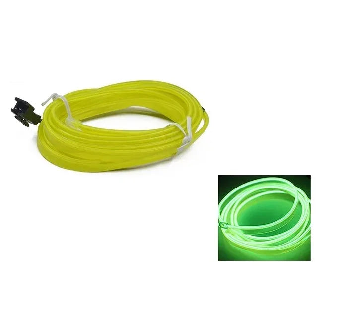 Neon LED Light Glow EL Wire String Strip Rope Fluorescent green / 2m