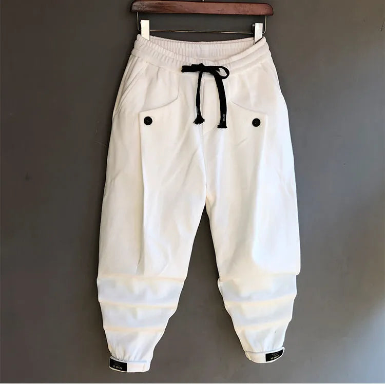 Elastic Waist Drawstring Streetwear HipHop Pants For Man