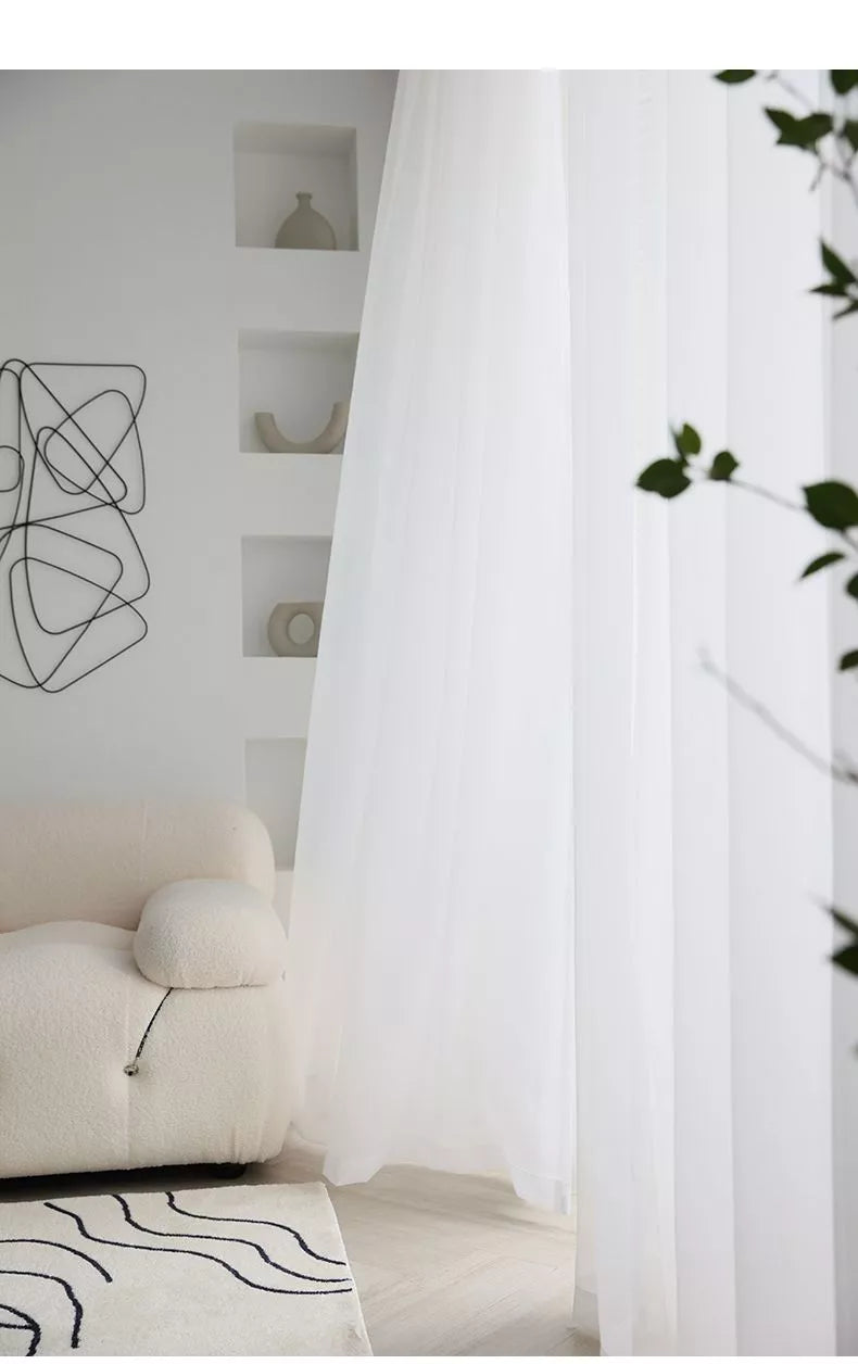 Europe Solid White Yarn Curtain