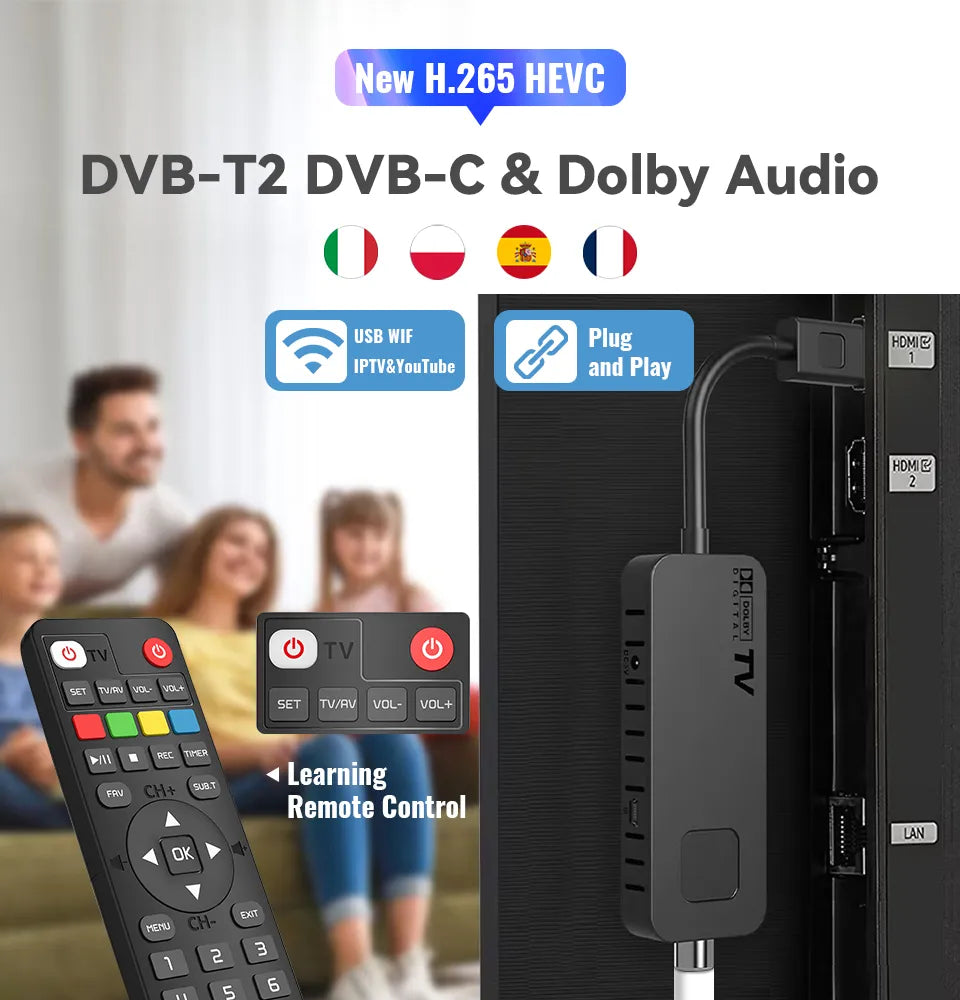 DVB T2 DVB C Digital TV Decoder