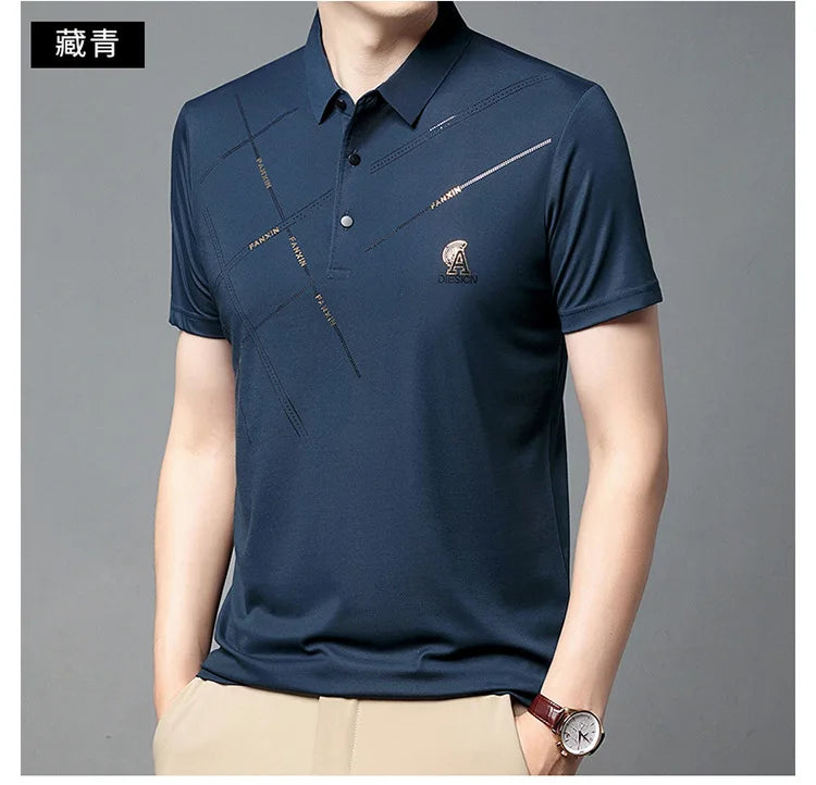 Business Casual Men Striped Polo Shirts