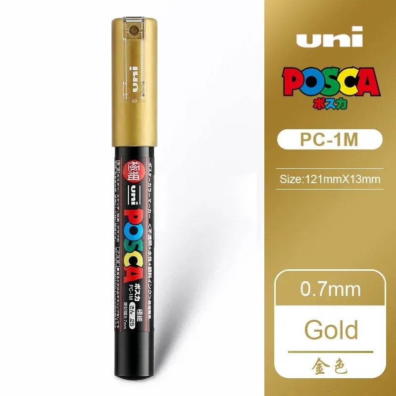 1 UNI Ball POSCA PC-1M Marker Pen POP Poster Gold