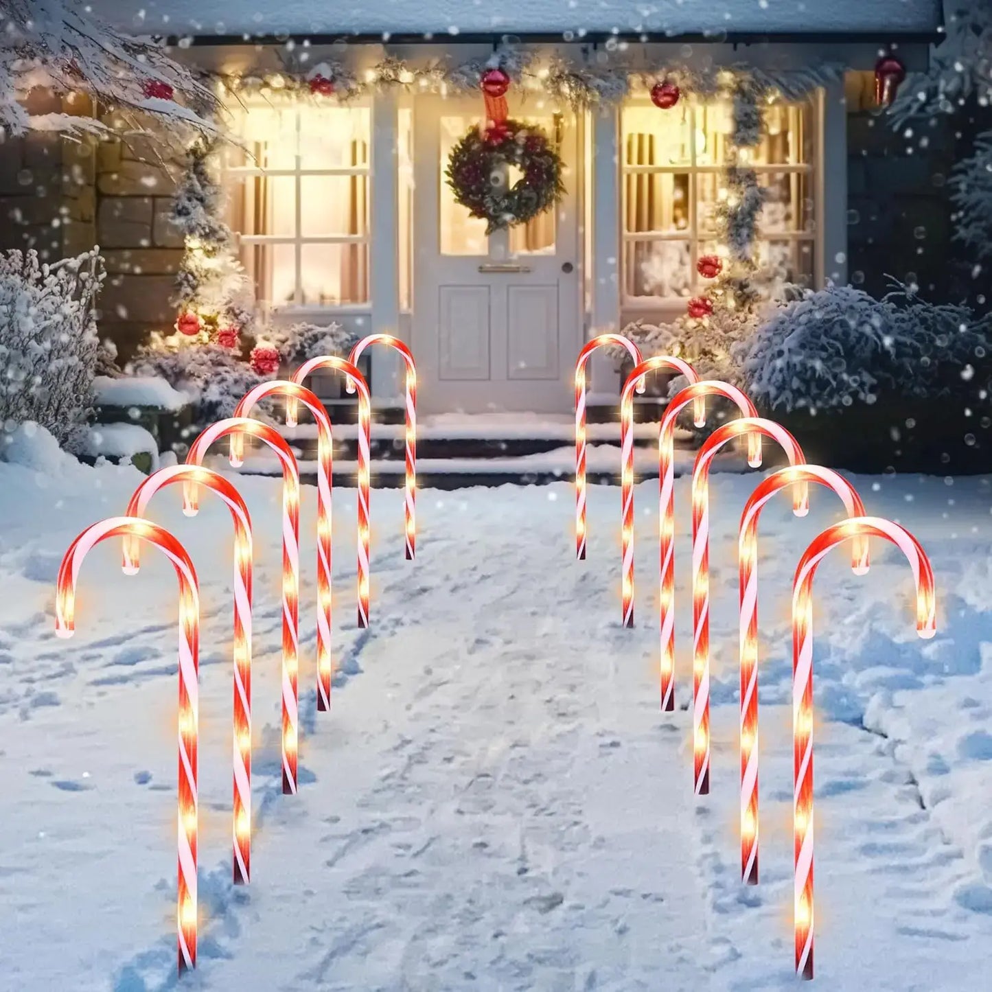 Christmas Candy Cane Pathway Marker Lights Set United States / 12 pack