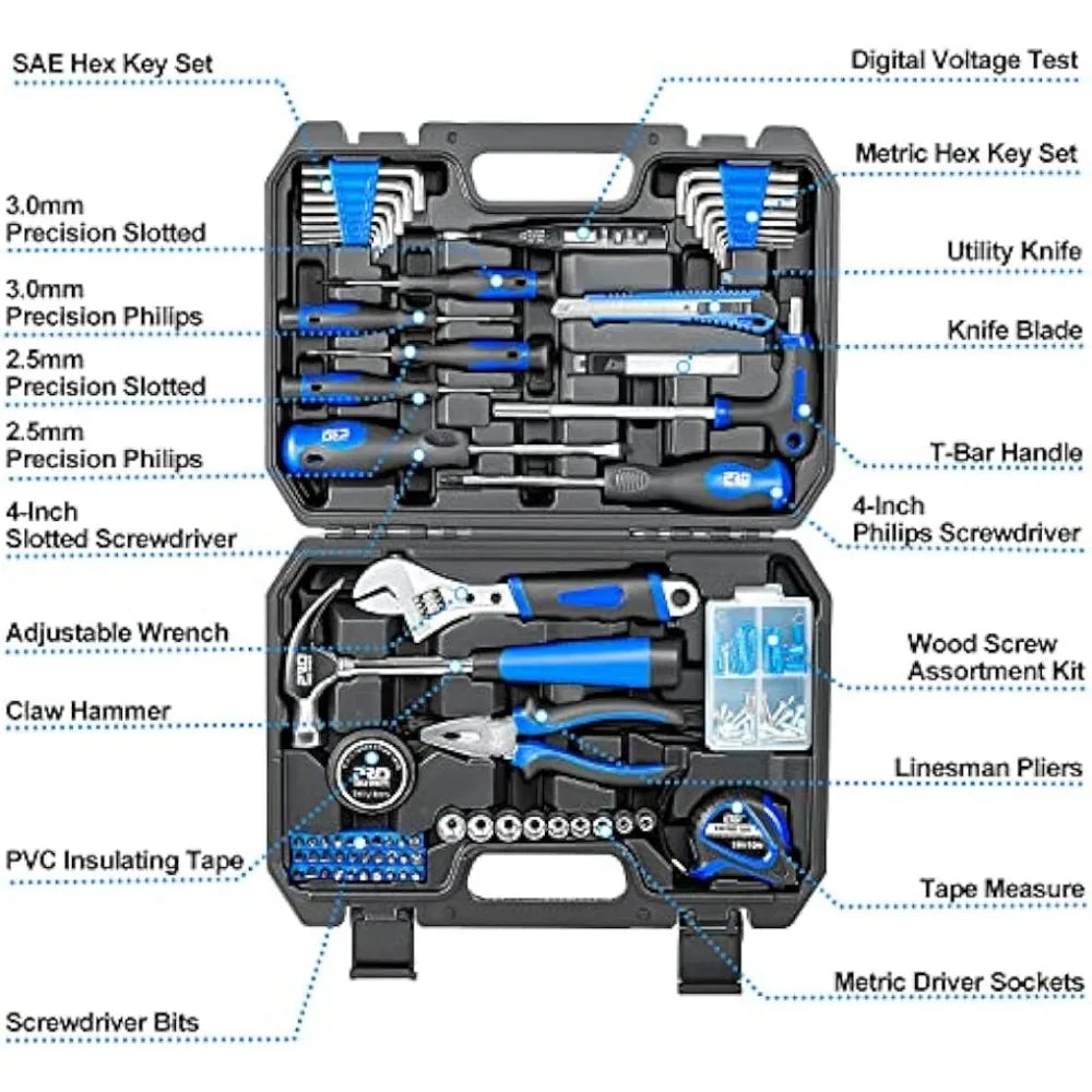 Hand Tool Set with Portable Tool Box