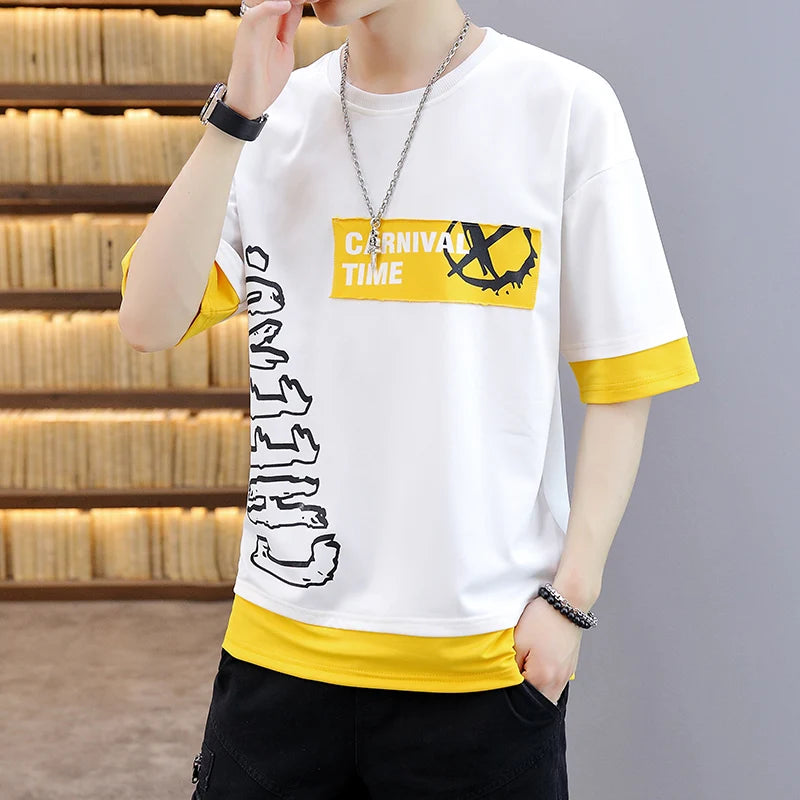 Men's T Shirt Korean Fashion Short Sleeve