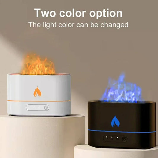 Essential Oil Diffuser With Flaming Effect And Timer White