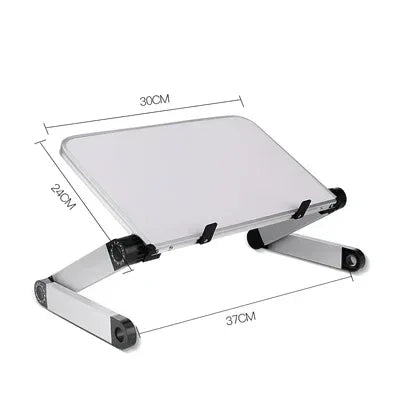 Adjustable Folding Laptop Desk White(with fan)-L