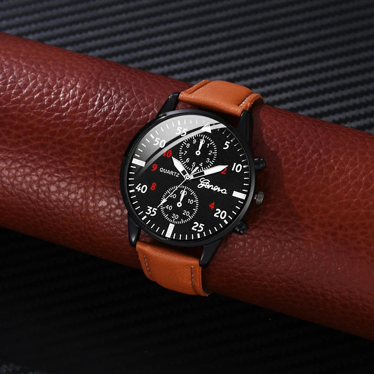 Luxury Brown Leather Watch