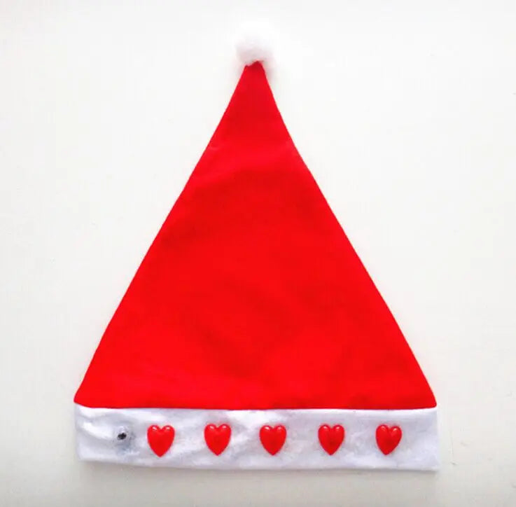 Funny Light-Up Christmas Santa Hat – Red Nonwoven Holiday Hat for Adults & Kids