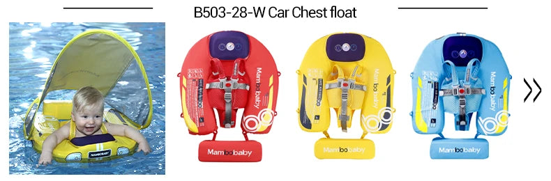 Non-Inflatable Baby Float with Canopy Waist Swimming Chest