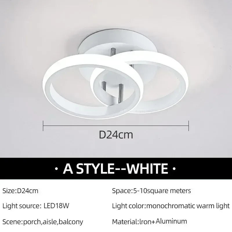 Modern LED Aisle Ceiling Lights B-Black / Cool white