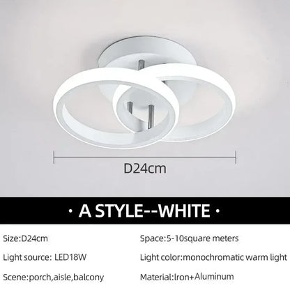 Modern LED Aisle Ceiling Lights B-Black / Cool white