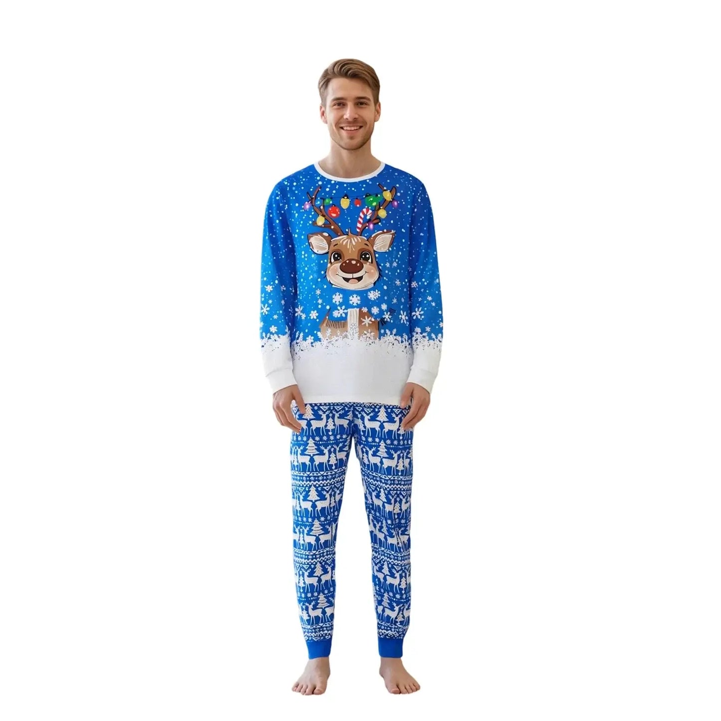 Christmas Family Matching Pajamas Blue / 9-12 Months / United States