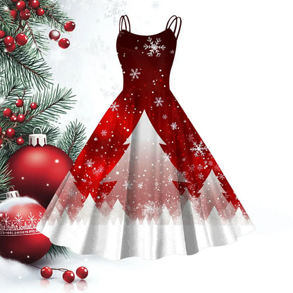 Women’s Christmas Cosplay Slip Dress Brick Red / M / United States