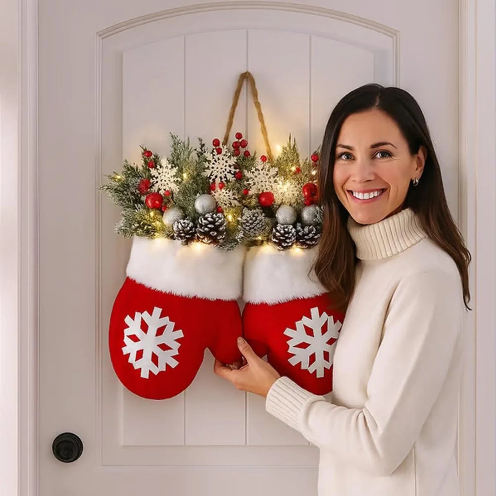 Christmas Glove-Shaped Garland Wreath