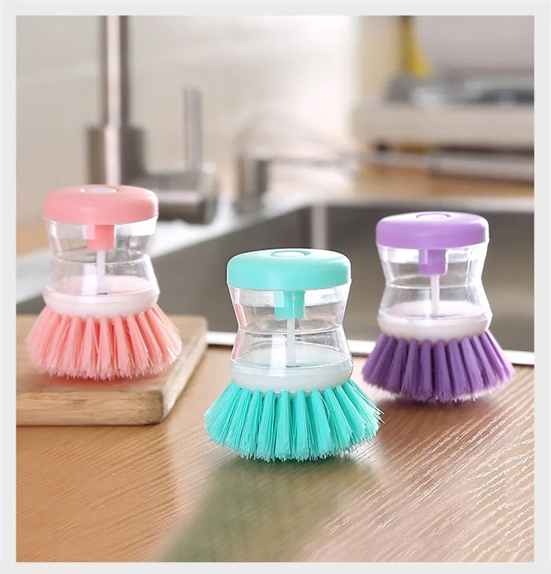 Dishwashing Brush with Washing Up Liquid Soap