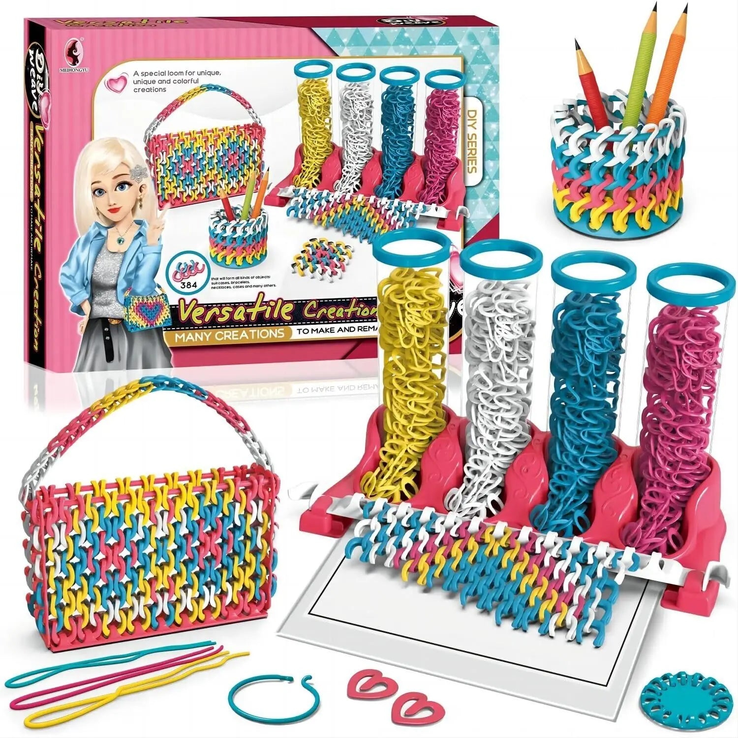 DIY Ribbon Weaving Bracelet & Jewelry Making Kit for Kids