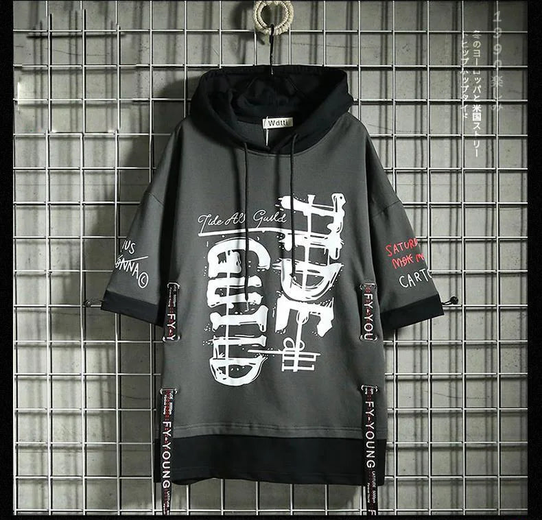 Stylish Letter Graffiti Men's Hoodies Techwear Streetwear